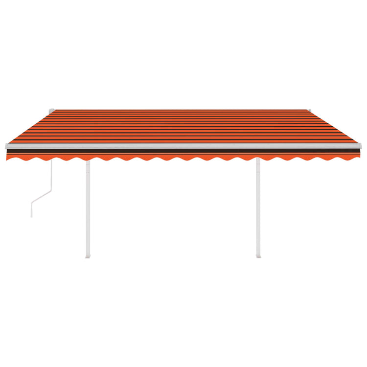 Vidaxl luifel automatique avec led et capteur de vent 4x3 m orange et marron