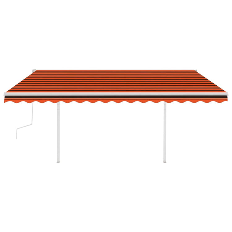 Vidaxl Luifel extensible manuellement avec des poteaux 4,5x3 m d'orange et brun