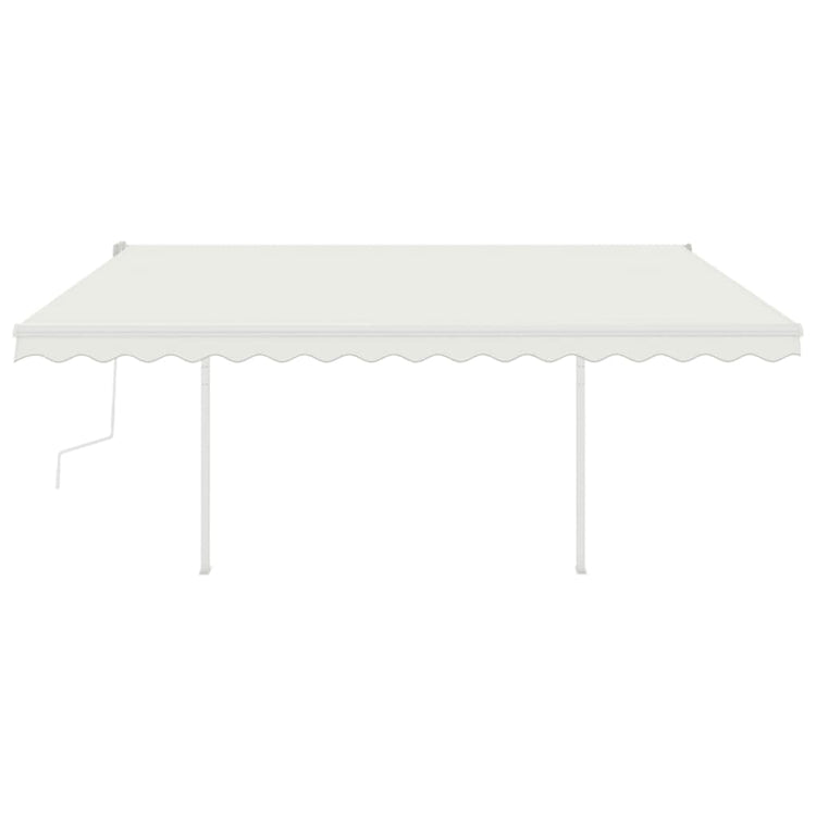 Vidaxl Luifel extensible manuellement avec LED 4,5x3 M Crème -Colored