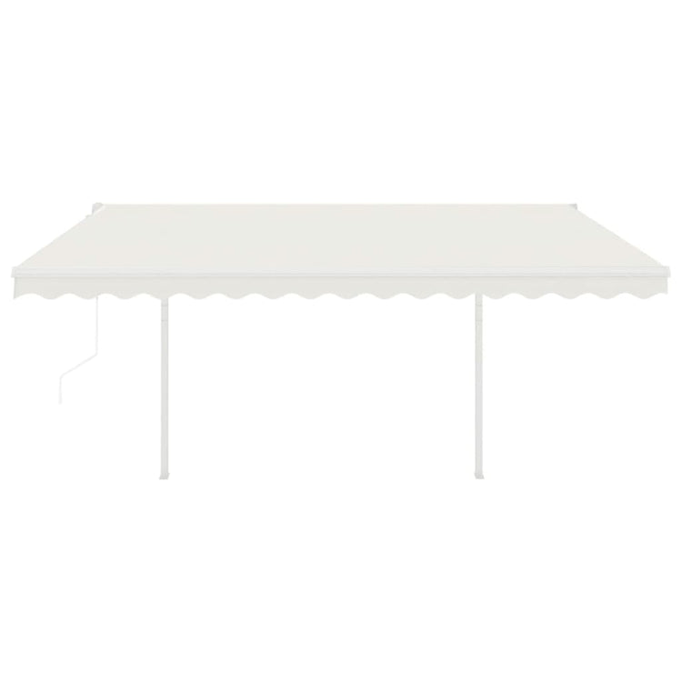 Vidaxl Luifel a automatiquement extensible avec des poteaux 4,5x3 M Crème -Colored