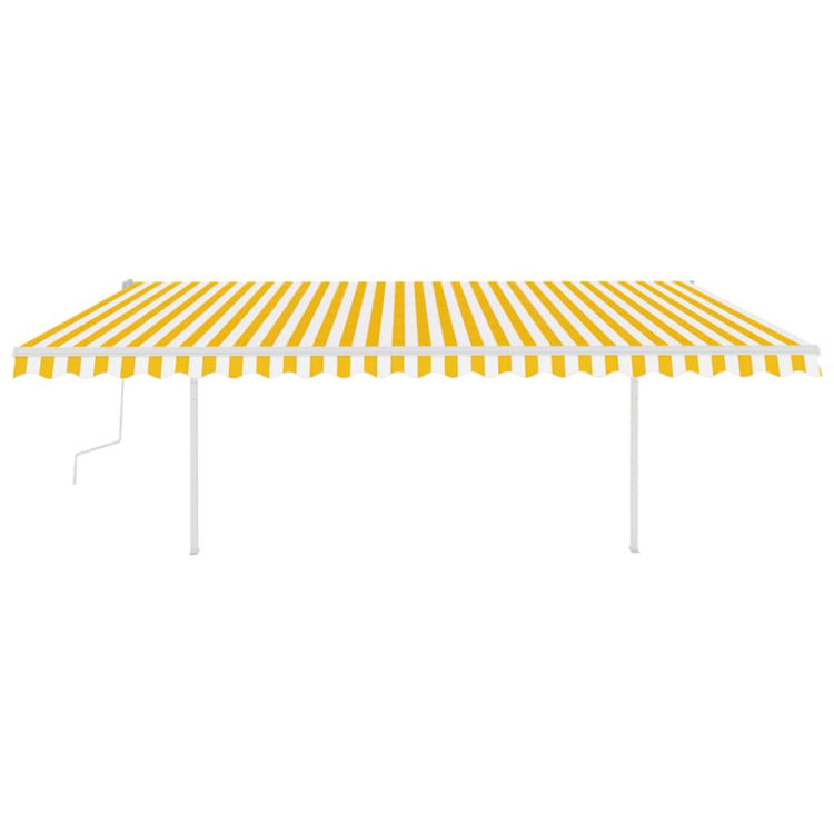 Vidaxl luifel extensible manuellement avec LED 5x3 m jaune et blanc