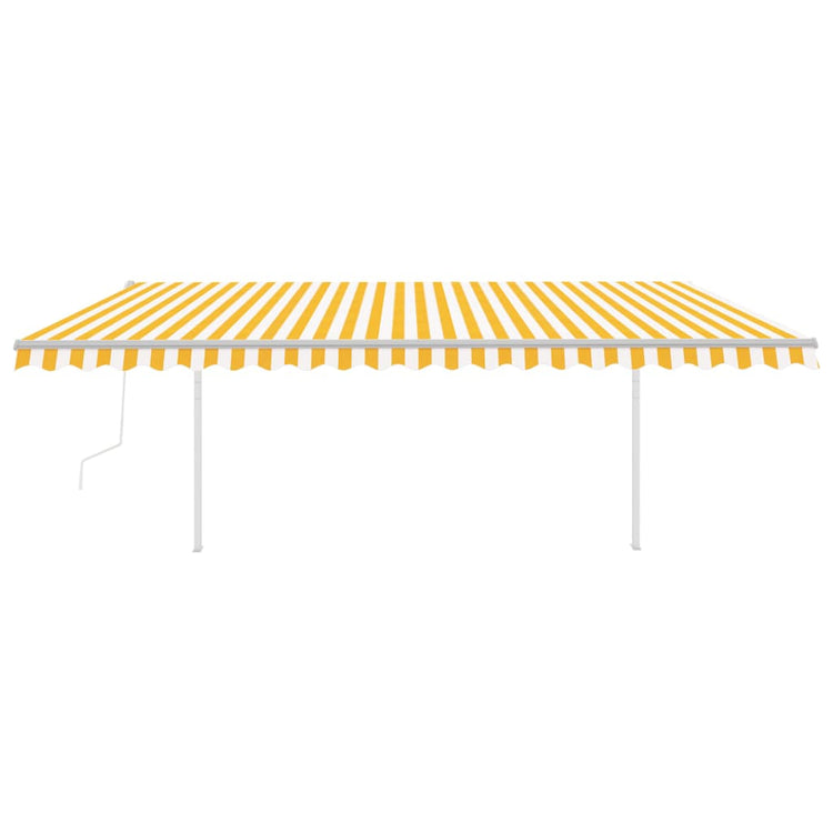 Vidaxl luifel automatique avec led et capteur de vent 5x3 m jaune et blanc
