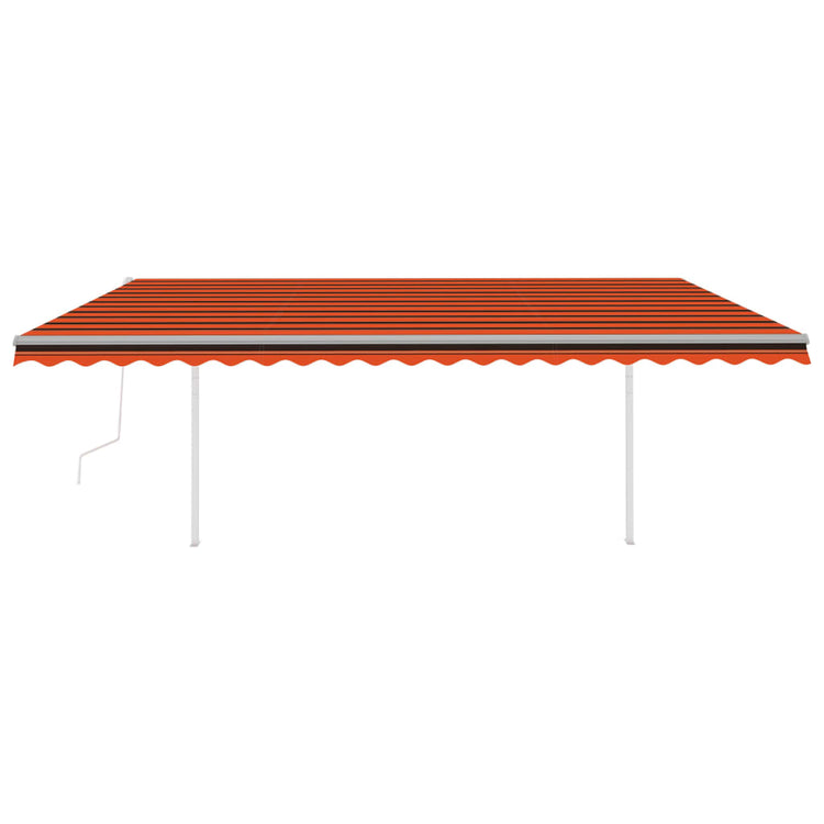 Vidaxl luifel automatique avec led et capteur de vent 5x3 m orange et brun