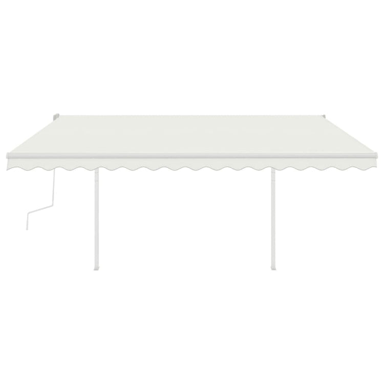 Vidaxl Luifel extensible manuellement avec des poteaux 4x3,5 m crème -colored