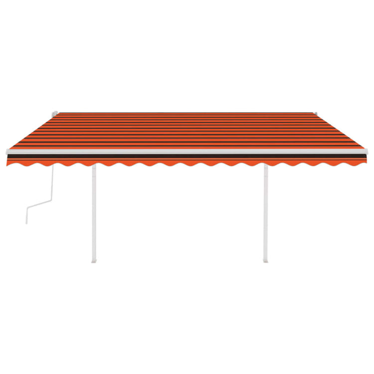 Vidaxl Luifel extensible manuellement avec des poteaux 4x3,5 m orange et brun