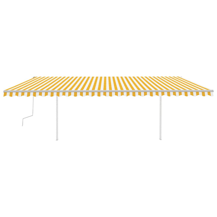 Vidaxl luifel extensible manuellement avec LED 6x3,5 m jaune et blanc