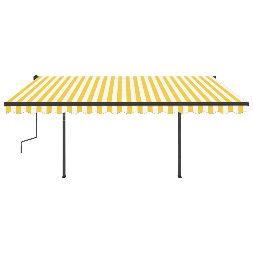 Vidaxl luifel extensible manuellement avec LED 5x3,5 m jaune et blanc