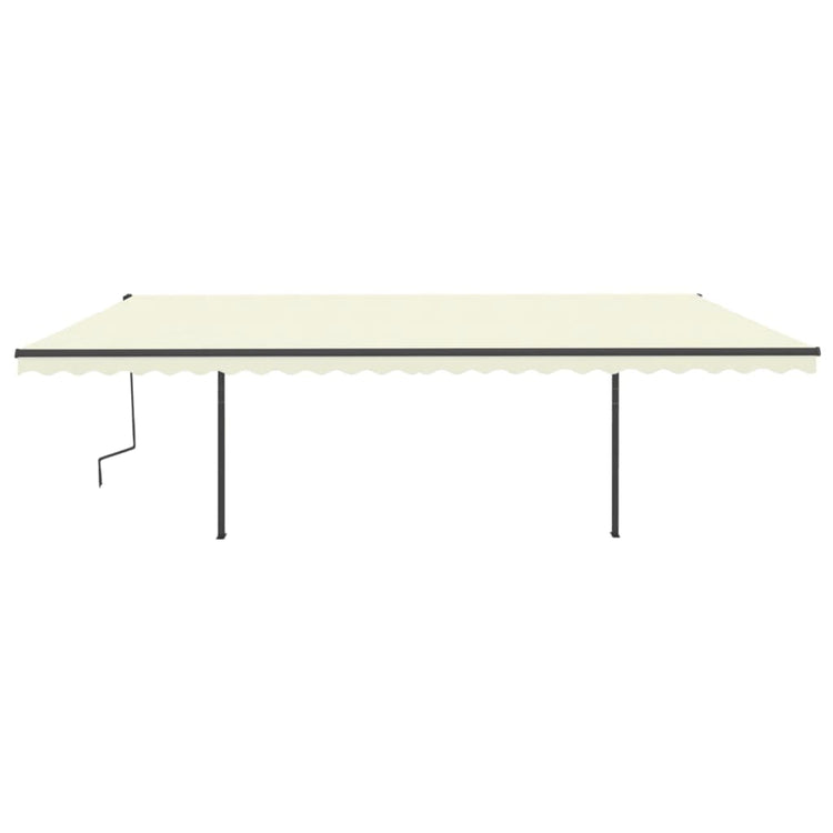 Vidaxl luifel extensible manuellement avec des poteaux 6x3,5 m crème -colored