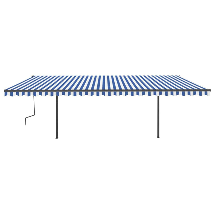 Vidaxl luifel extensible manuellement avec LED 6x3,5 m bleu et blanc