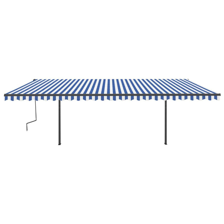 Vidaxl Luifel automatique avec led et capteur de vent 6x3,5 m bleu et blanc