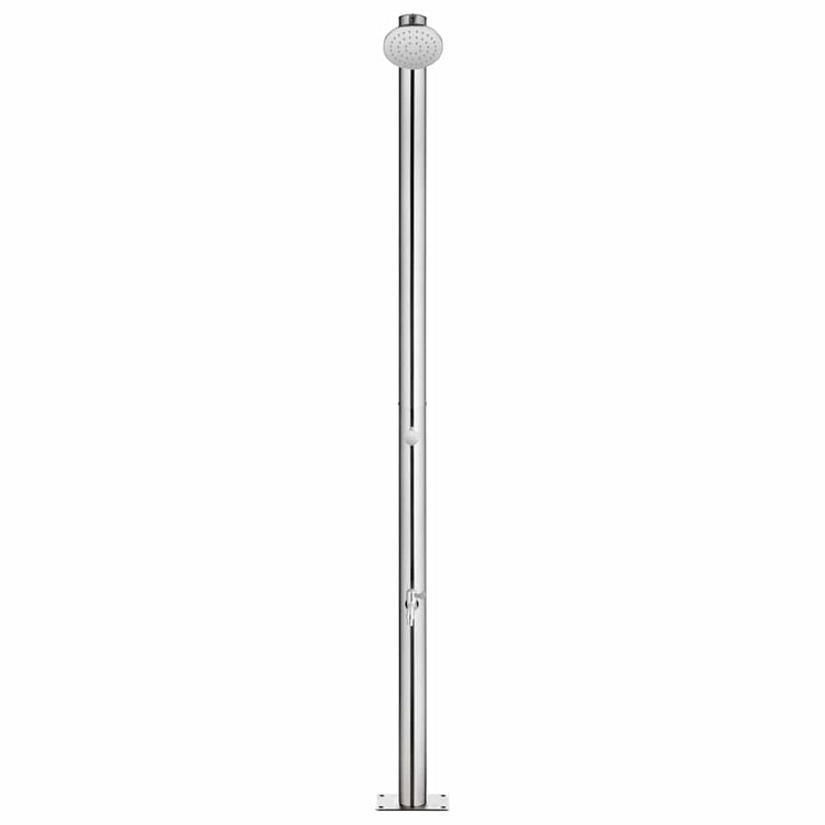 Douche extérieure vidaxl avec base brune 220 cm en acier inoxydable