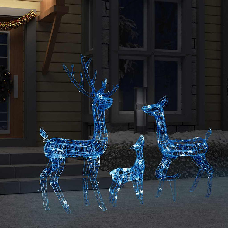 Vidaxl Christmas Decorations Rendeer Family 300 LEDS Blue Acrylique