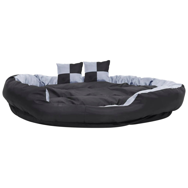 Coussin de chien vidaxl réversible et lavable 150x120x25 cm gris et noir