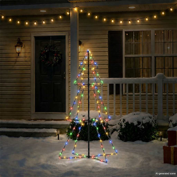 Vidaxl kegelkerstboom 160 LEDS à l'intérieur et à l'extérieur 78x120 cm