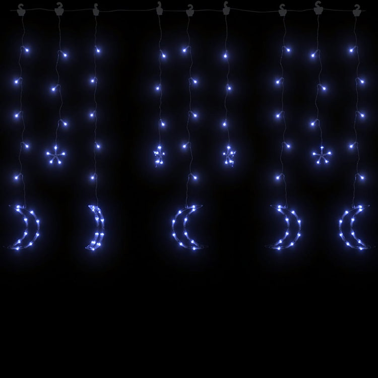 Vidaxl Light Garland Star et Moon Remote Control 138 LEDS BLUE