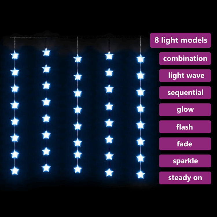 Vidaxl Light Corder Stars avec 200 LED et 8 fonctions bleues