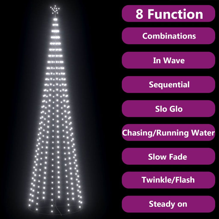 Vidaxl kegelkerstboom 752 Cold-LEDS blanc 160x500 cm