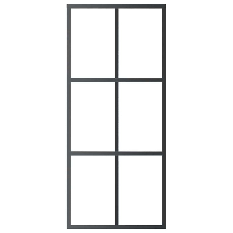 Vidaxl Porte coulissante 90x205 cm Verre ESG et noir en aluminium