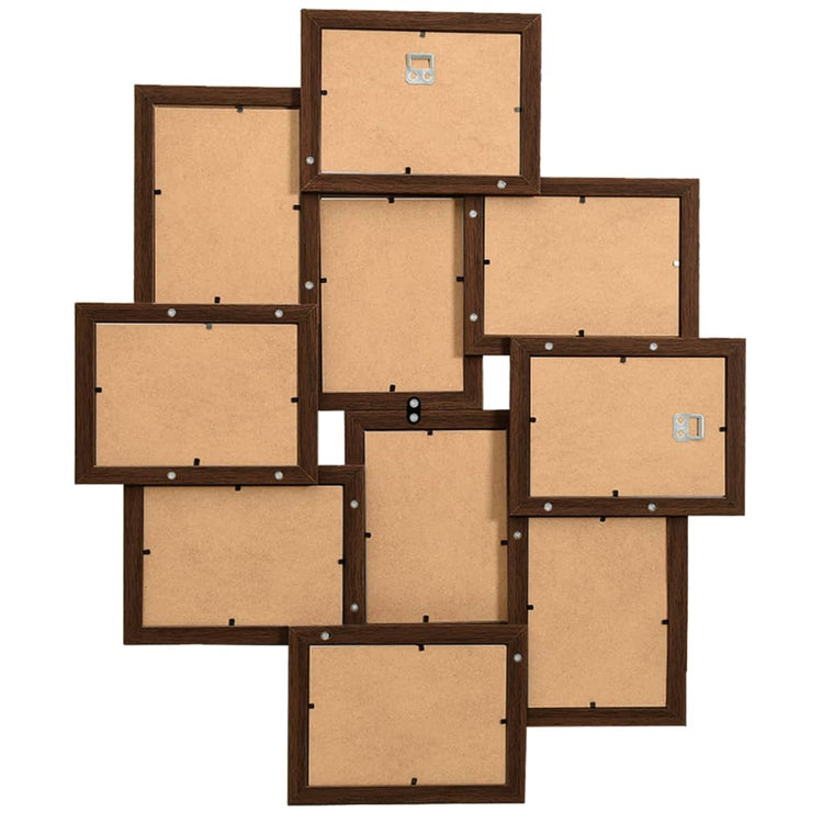 Cadre photo Vidaxl pour 10x (13x18 cm) Photo MDF Brun foncé