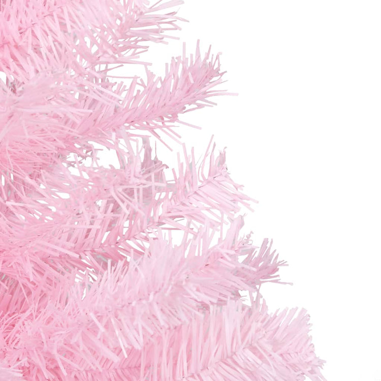 Vidaxl kunstkerstboom avec éclairage et balles de Noël 180 cm PVC rose