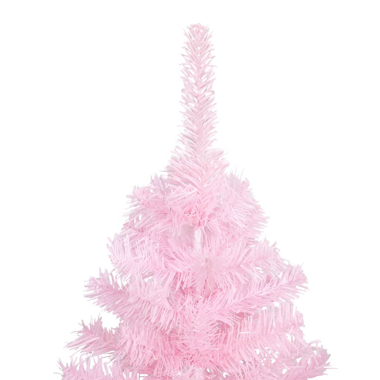 Vidaxl kunstkerstboom avec éclairage et balles de Noël 240 cm PVC rose