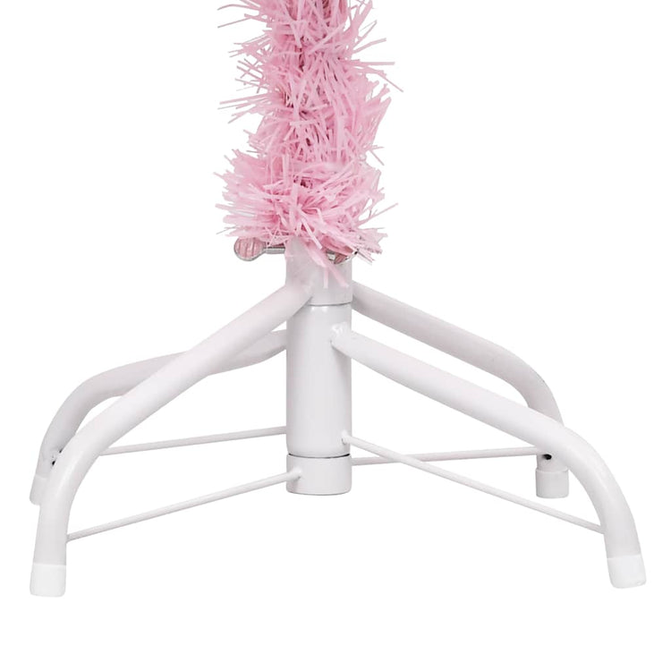Vidaxl kunstkerstboom avec éclairage et balles de Noël 180 cm PVC rose
