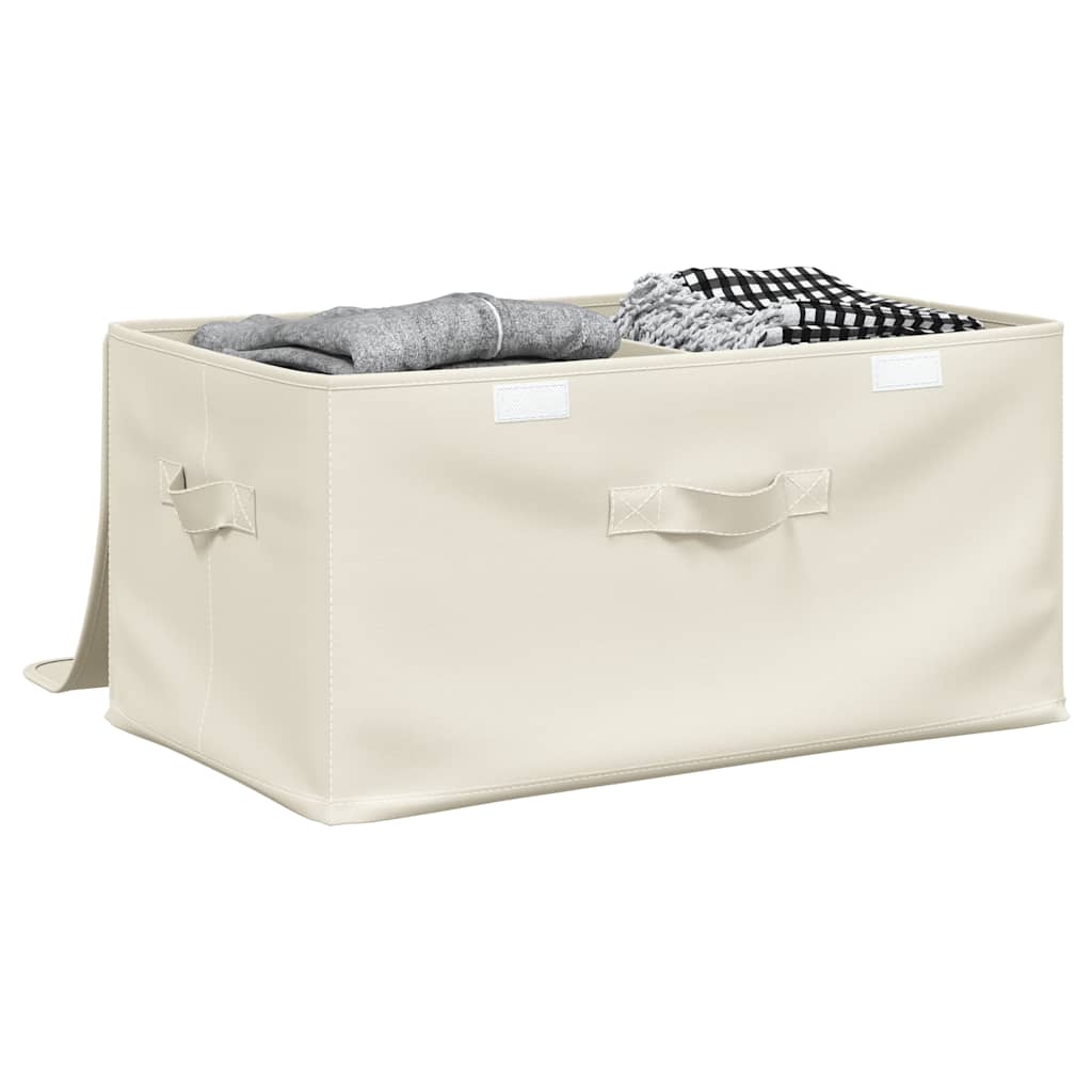 Boîte de rangement Vidaxl 50x30x25 cm Crème de tissu -colore
