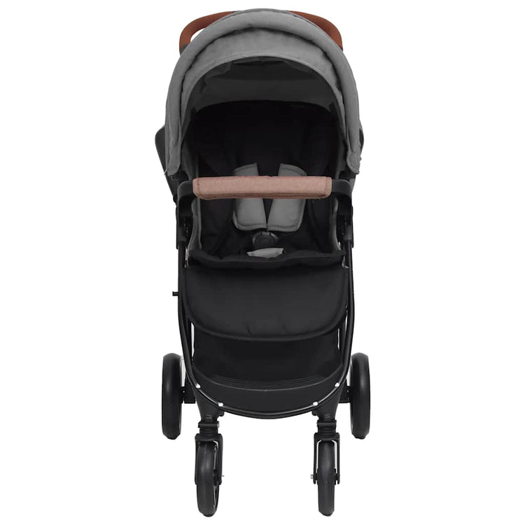 vidaXL Poussette 2-en-1 acier gris clair