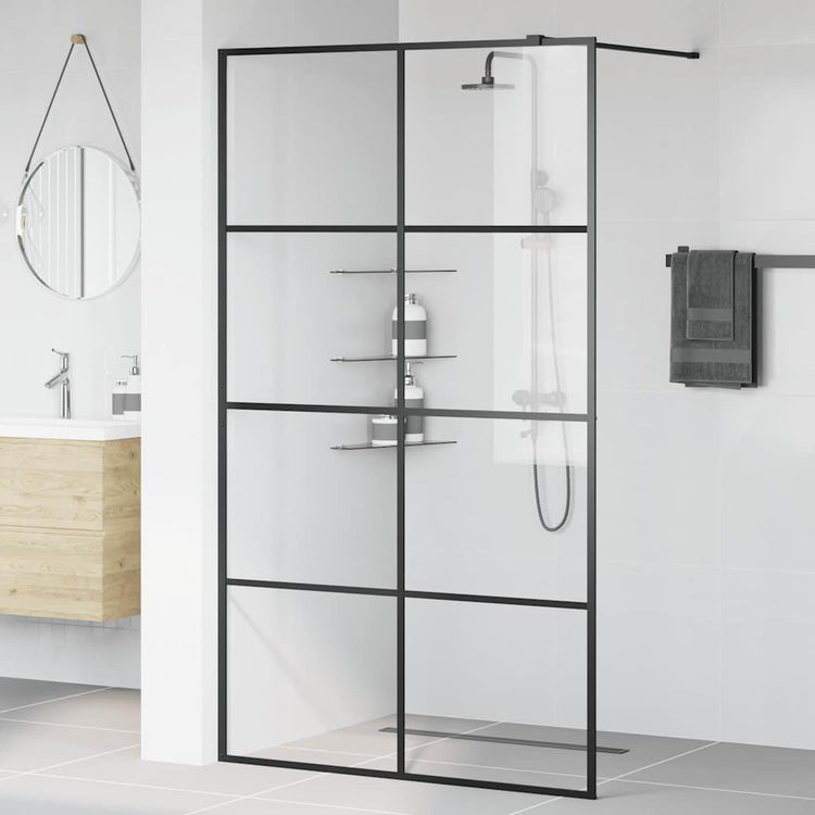 Vidaxl Walk-In Walking Murn 115x195 cm esg-glas transparent et noir