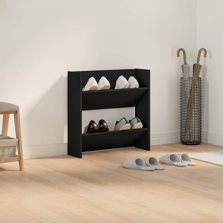 Armoire à chaussures murales vidaxl 60x18x60 cm en bois de bois propriété noir
