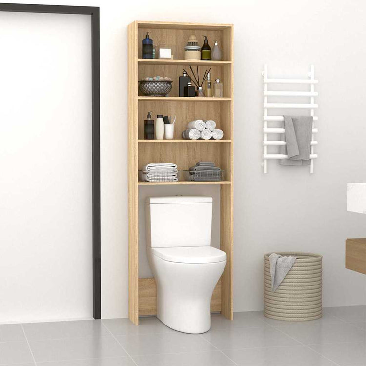 Vidaxl Washing Machine Cabinet 64x24x190 cm blanc et sonoma chêne coloré