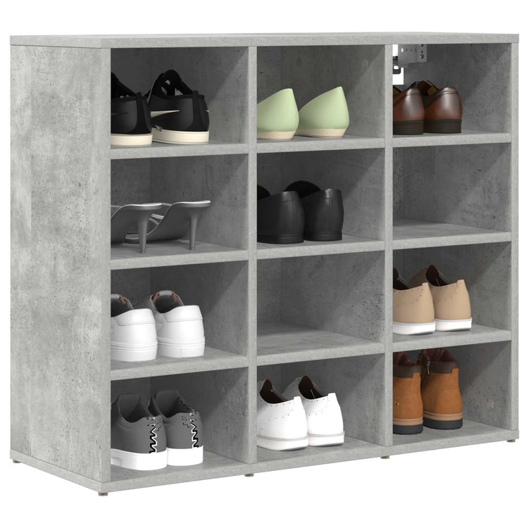Vidaxl armoire à chaussures gris béton 77,5 x 30 x 67 cm bois fini