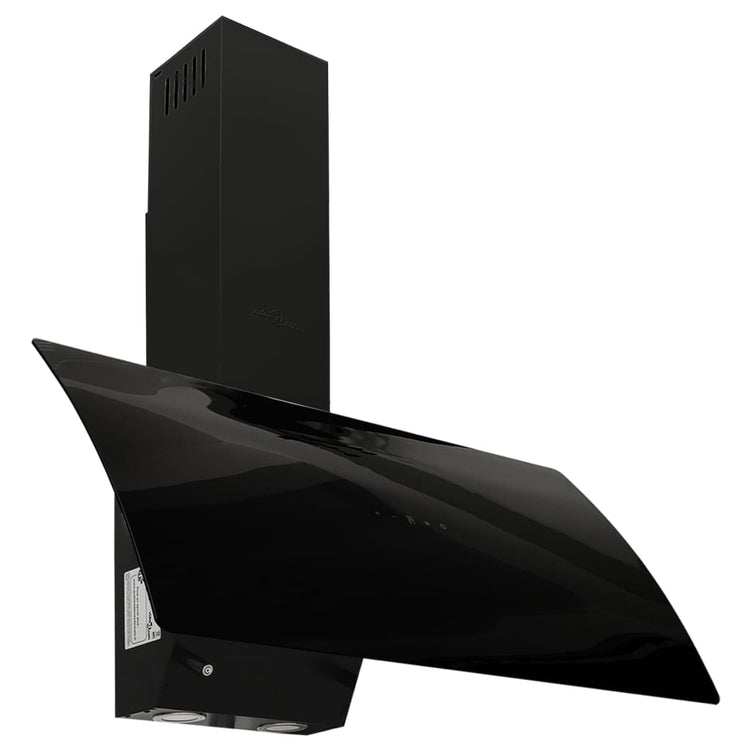 Capeur d'extracteur de paroi Vidaxl 90 cm en acier et verre trempé noir