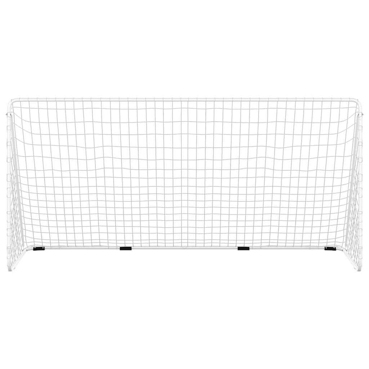 Objectif de football Vidaxl avec net 366x122x182 cm en acier blanc
