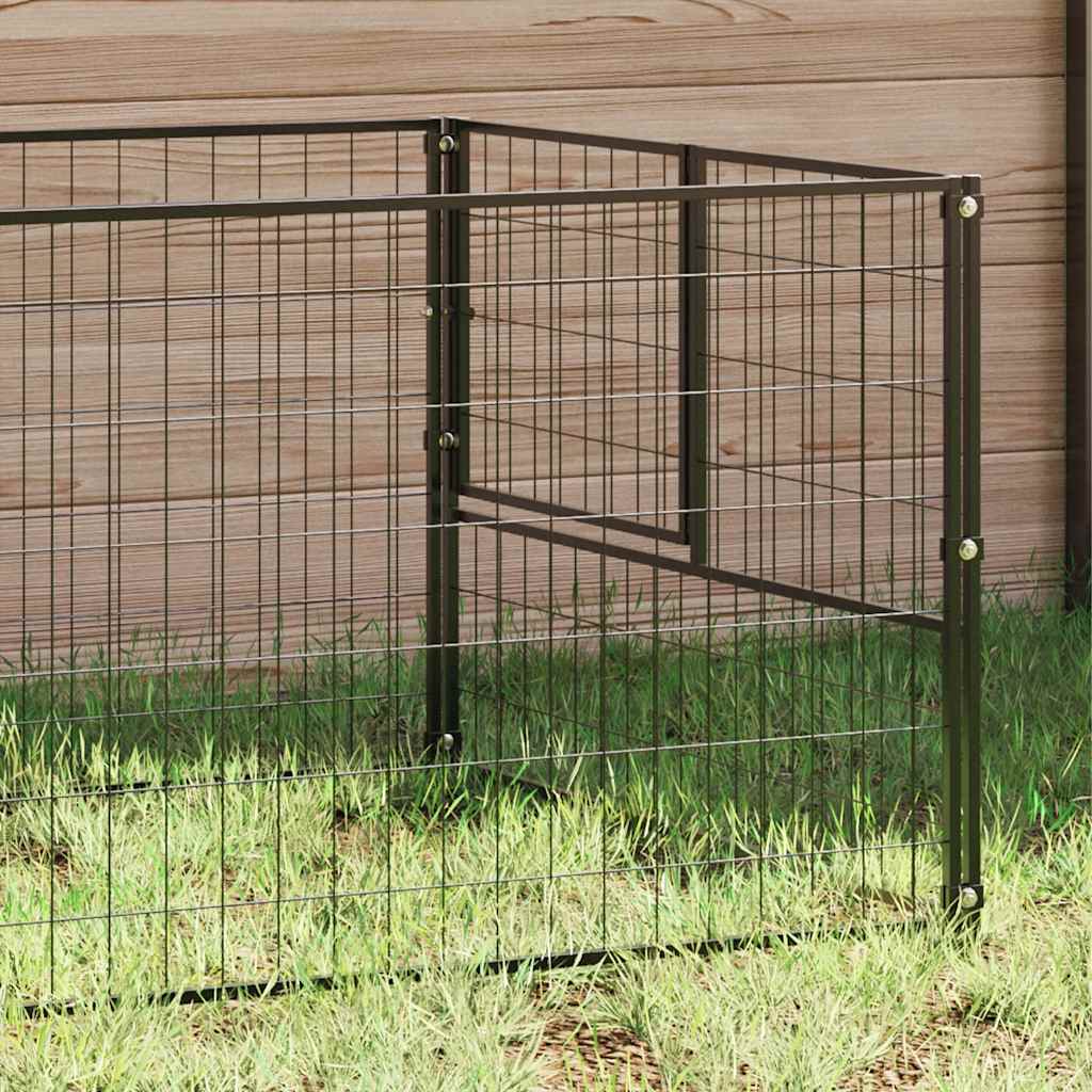 Vidaxl chien Kennel 3 m² en acier noir