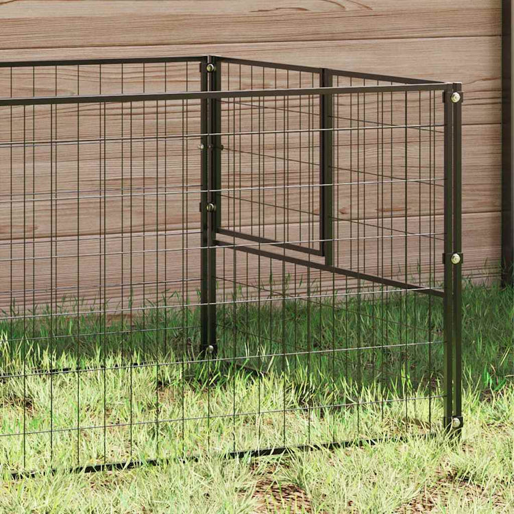 Vidaxl chien Kennel 5 m² en acier noir
