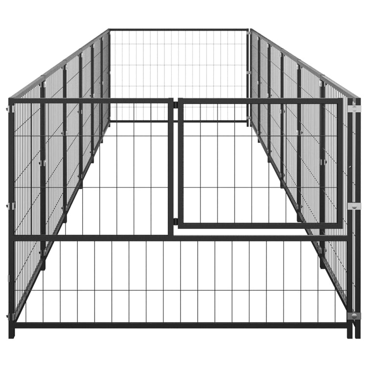Vidaxl chien Kennel 6 m² en acier noir