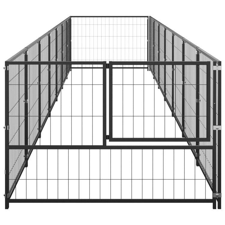 Vidaxl chien Kennel 7 m² en acier noir