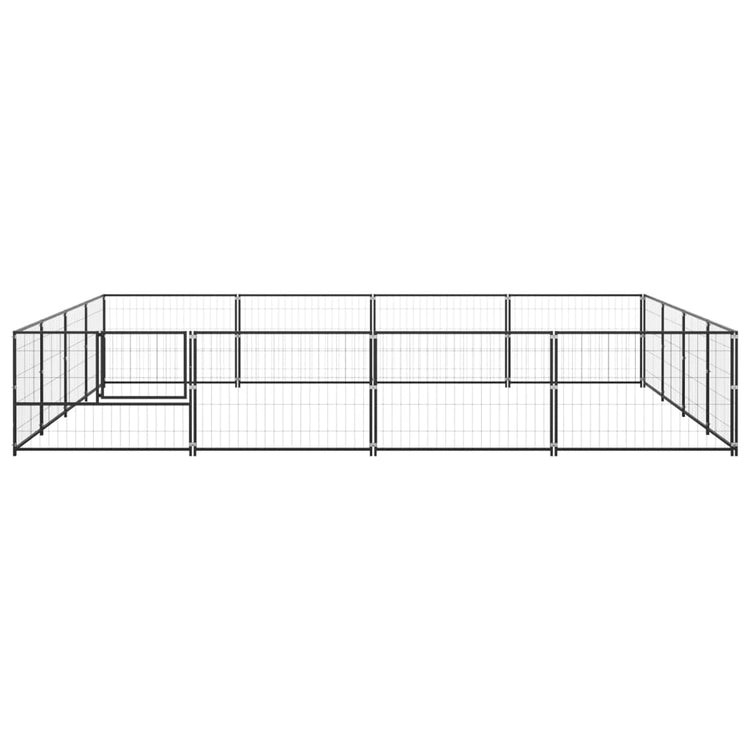 Vidaxl chien Kennel 16 m² en acier noir