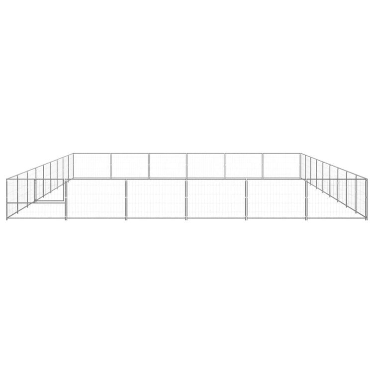 Vidaxl chien Kennel 54 m² en acier argenté couleur