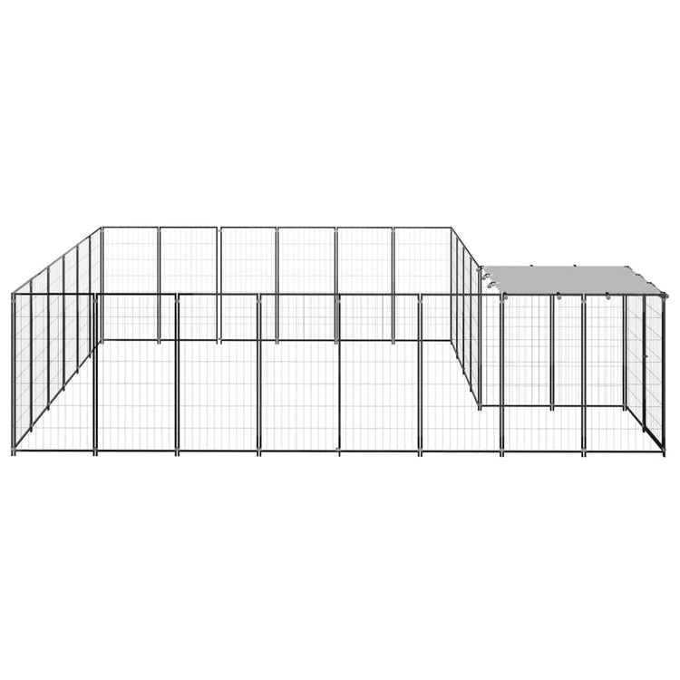 Vidaxl Dog Kennel 12,1 m² en acier noir