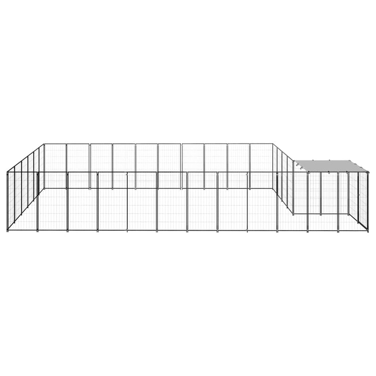 Vidaxl Dog Kennel 19,36 m² en acier noir