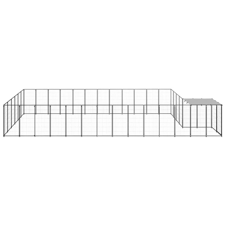 Vidaxl Dog Kennel 22,99 m² en acier noir