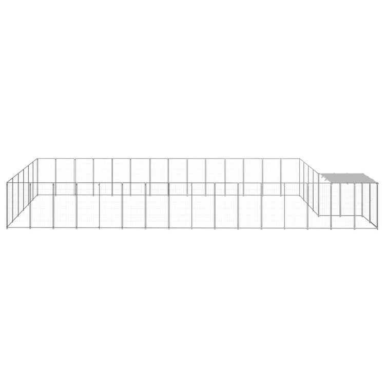 Vidaxl Dog Kennel 26,62 m² en acier argenté couleur