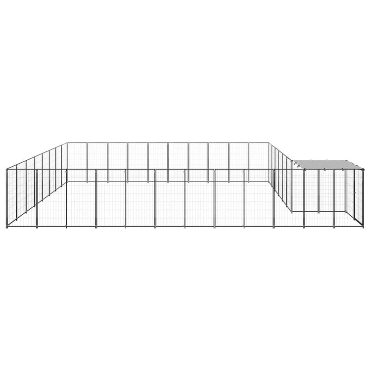 Vidaxl Dog Kennel 25,41 m² en acier noir