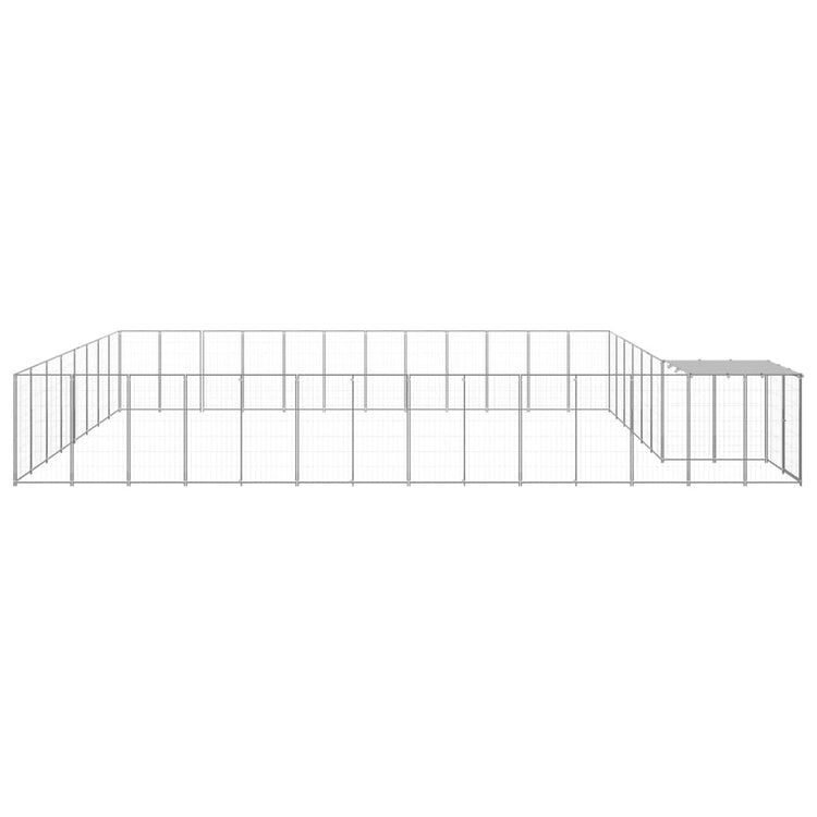 Vidaxl Dog Kennel 30,25 m² en acier argenté couleur