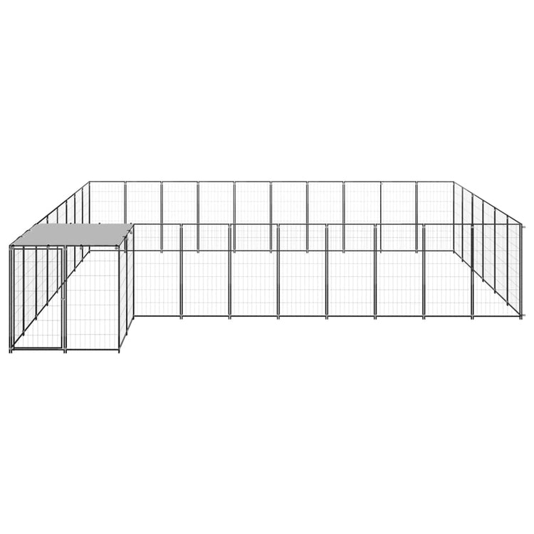 Vidaxl Dog Kennel 19,36 m² en acier noir