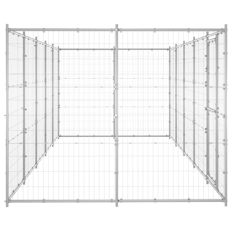 Vidaxl Dog Kennel 12,1 m² acier galvanisé
