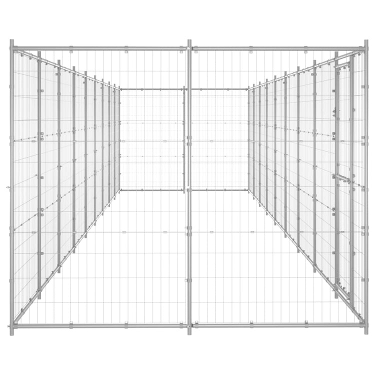 Vidaxl Dog Kennel 21,78 m² acier galvanisé