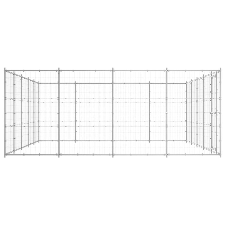 Vidaxl Dog Kennel 24,2 m² acier galvanisé